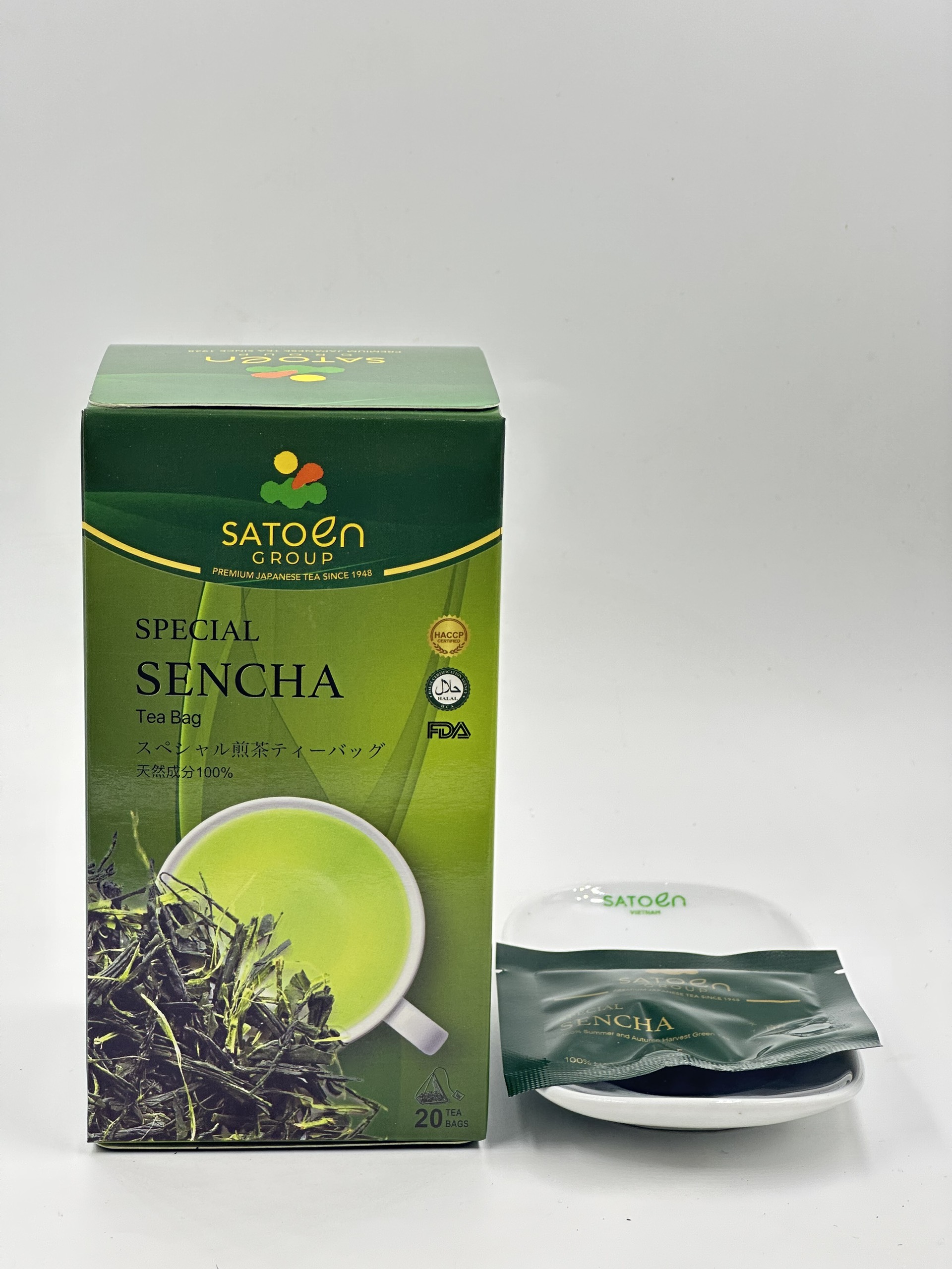 Hộp Trà túi lọc Satoen Sencha Special thu hoạch vụ hè thu 40g