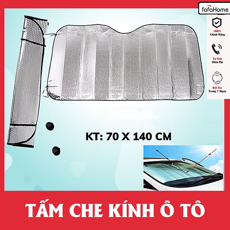 Tấm Che Nắng Ôtô Kính Lái Tấm Chắn Nắng Ôtô 5 Lớp Tráng Bạc Phản Quang Chống Nóng Tia UV Kích Thước 140x70cm