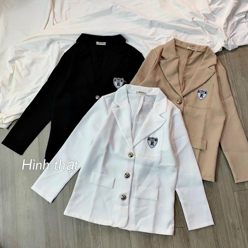 Áo khoác vest dài thêu logo chất tuyết mưa-C5U