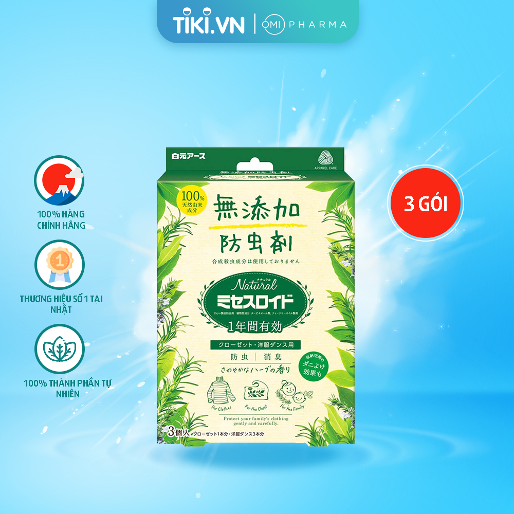 GÓI LÀM THƠM VÀ ĐUỔI CÔN TRÙNG TỦ QUẦN ÁO HAKUGEN EARTH