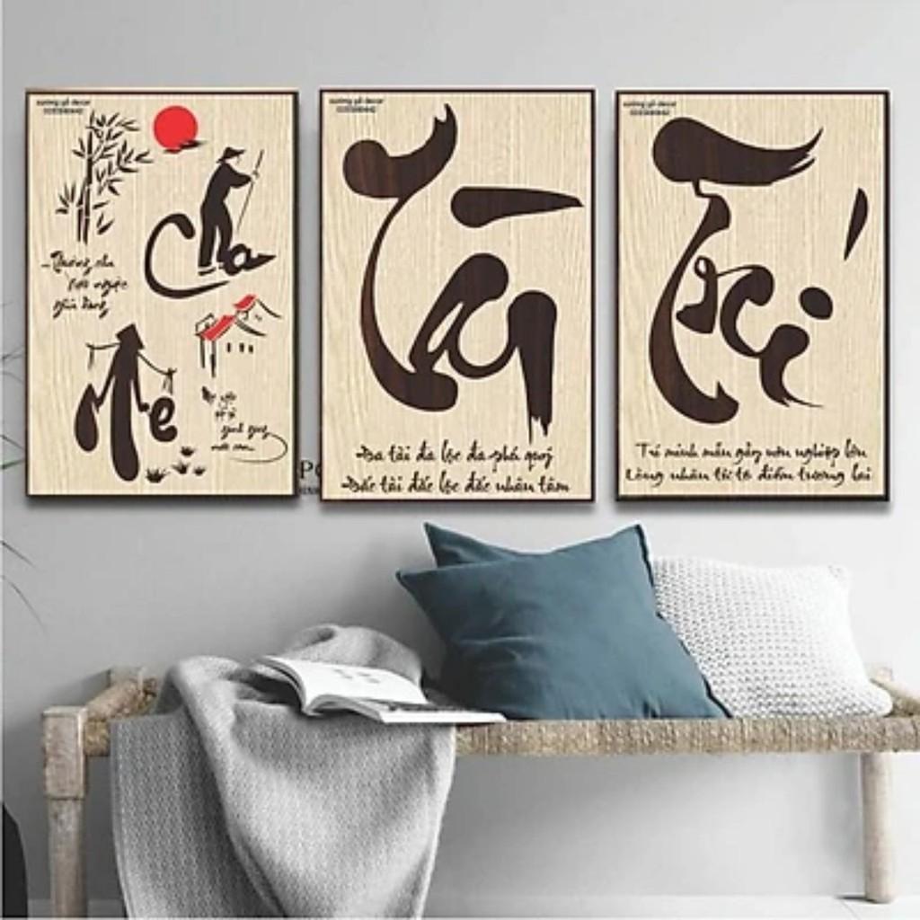 Tranh Thư Pháp Treo Tường Bằng Gỗ Trang Trí Nhà Cửa, Qùa Tặng Người Thân Gia Đình