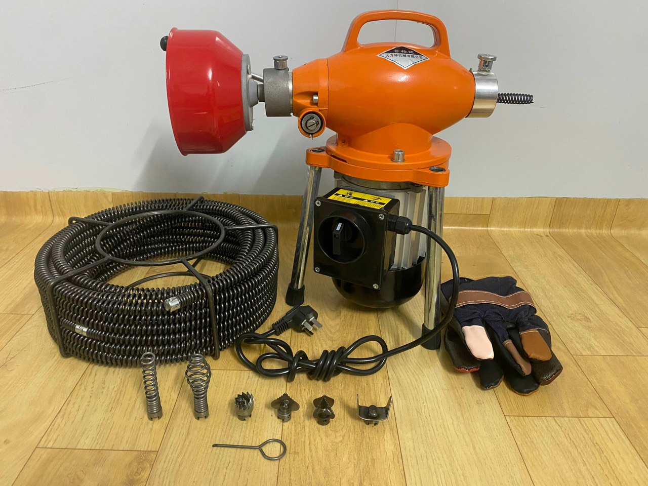 Máy thông tắc GQ80-900W tặng kèm cuộn dây 16mm dài 15m và 4m mét dây lò xo phi 8