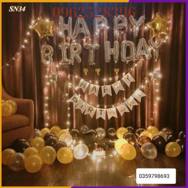 Set️bóng trang trí sinh nhật️Happy Birthday kèm đèn Led