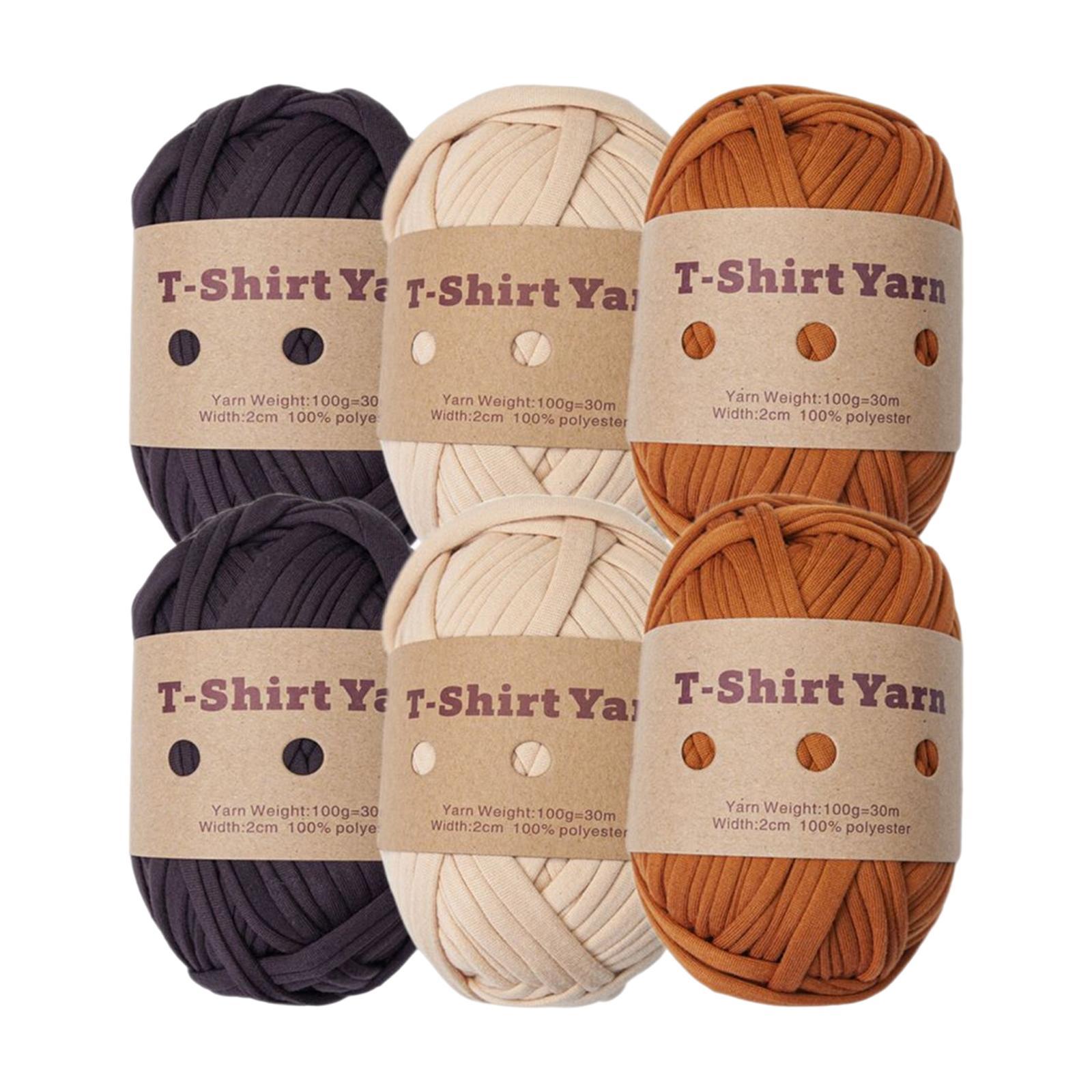 6 Pieces Knitted Yarn T-shirt Yarn Elastic for Macrame Handbag Throw Blanket