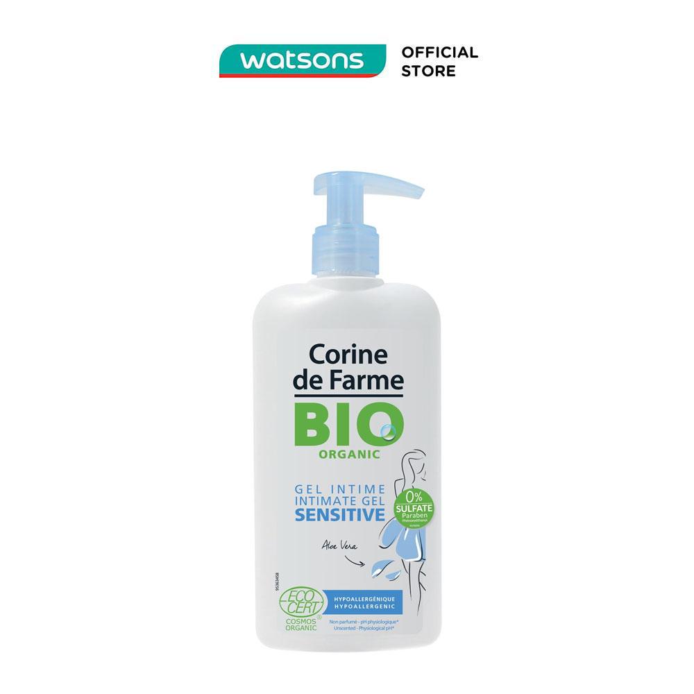 Gel Làm Sạch Và Dưỡng Ẩm Corine de Farme Organic Intimate Wash Sensitive 250ml