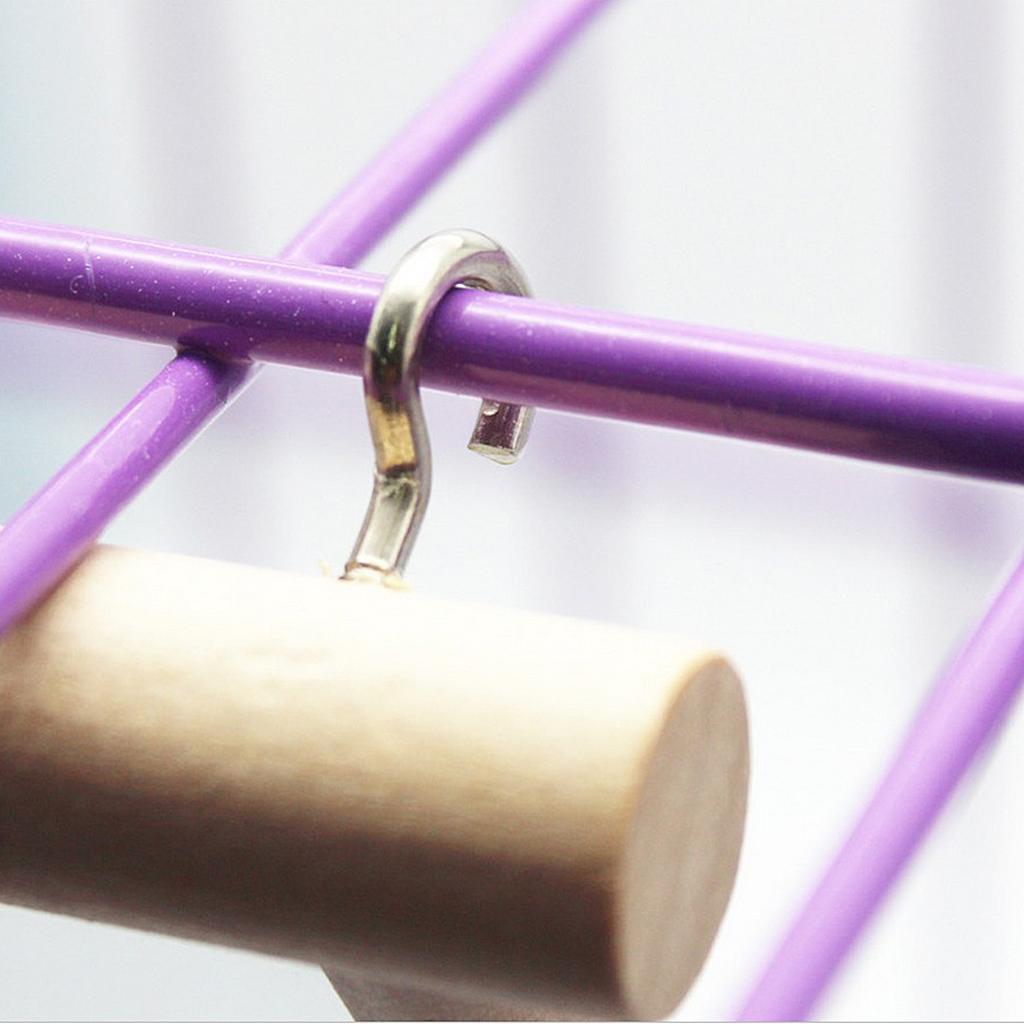 Pet Bird Cage Perches Stand Platform + Bird Swing Hanging Play with Mirror