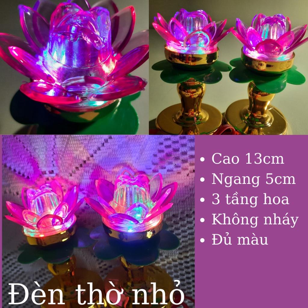 Cặp đèn thờ sen đủ màu ko nháy, đèn thờ cúng, đèn để bàn thờ, đèn thờ phật, đèn hoa sen