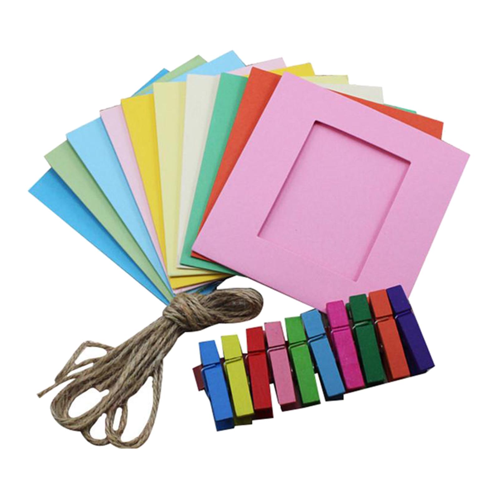 Paper Photo Picture Frame Display Craft Rope Clip Ornaments 30pcs 3in