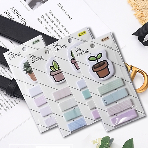 Tệp giấy note ghi nhớ Post-It, màu pastel dễ thương tiện dụng kích thước 4,6 * 1,5cm PK500