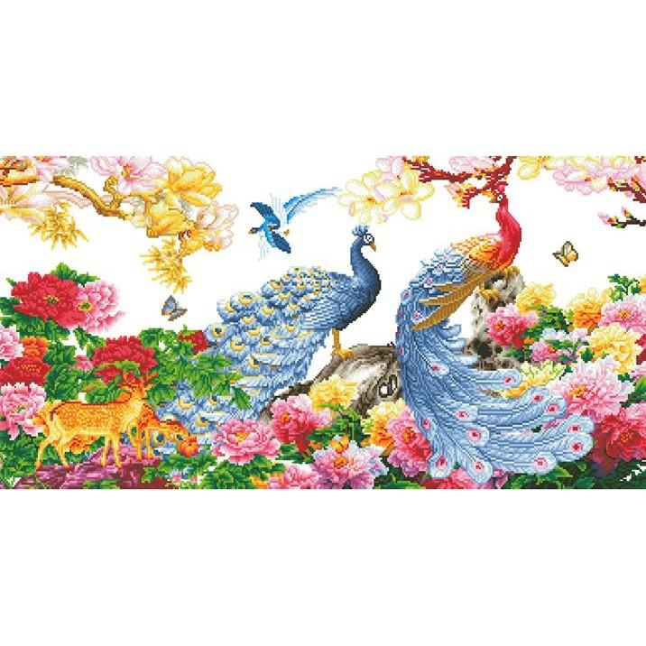 Tranh thêu công đắc lộc toàn gia LV3328 - kích thước: 100 * 50cm.