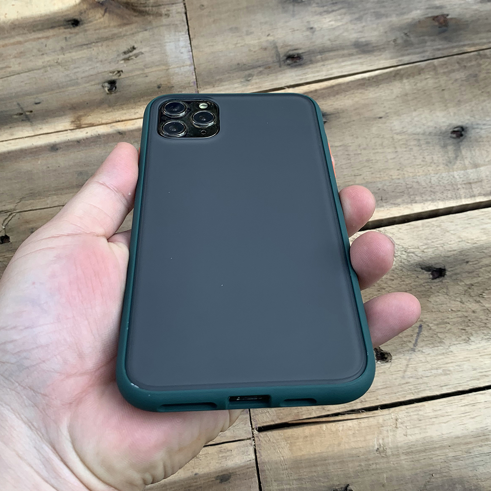 Ốp lưng chống sốc dành cho iPhone 11 Pro Max nút màu cam - Màu xanh đậm