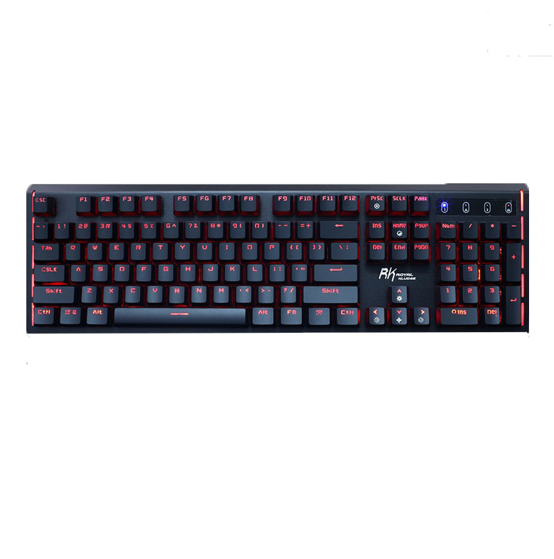 Bàn phím cơ gaming ROYAL KLUDGE Full size Bảng Kim Loại Marco Có Đèn LED RGB sinh động kê cổ tay có thể tháo rời - Hàng chính hãng