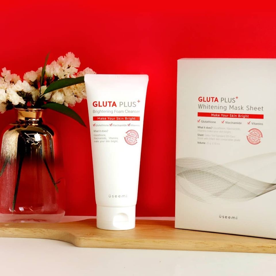 Sữa Rửa Mặt Tạo Bọt Làm Sáng Da, Dưỡng Trắng Useemi Gluta Plus Brightening Foam Cleanser 150ml - Tặng mặt nạ dưỡng trắng da useemi gluta