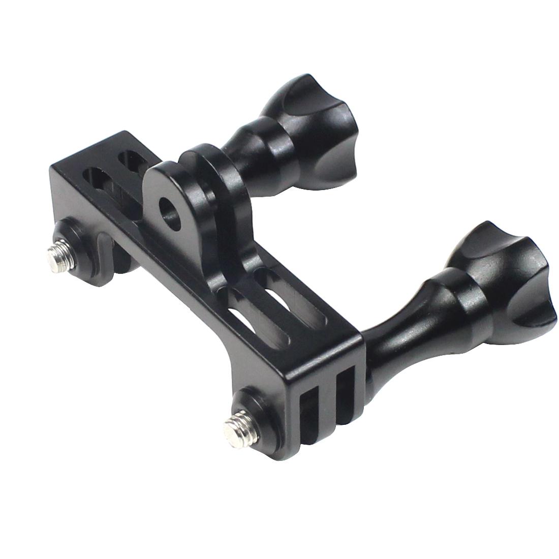 Nhôm 2 Đầu Giá Đỡ Hai Chiều Adapter Đèn LED Giá Đỡ Cho GoPro 9 8 7 6 5 SJcam Xiaoyi Insta360 Camera Hành Động