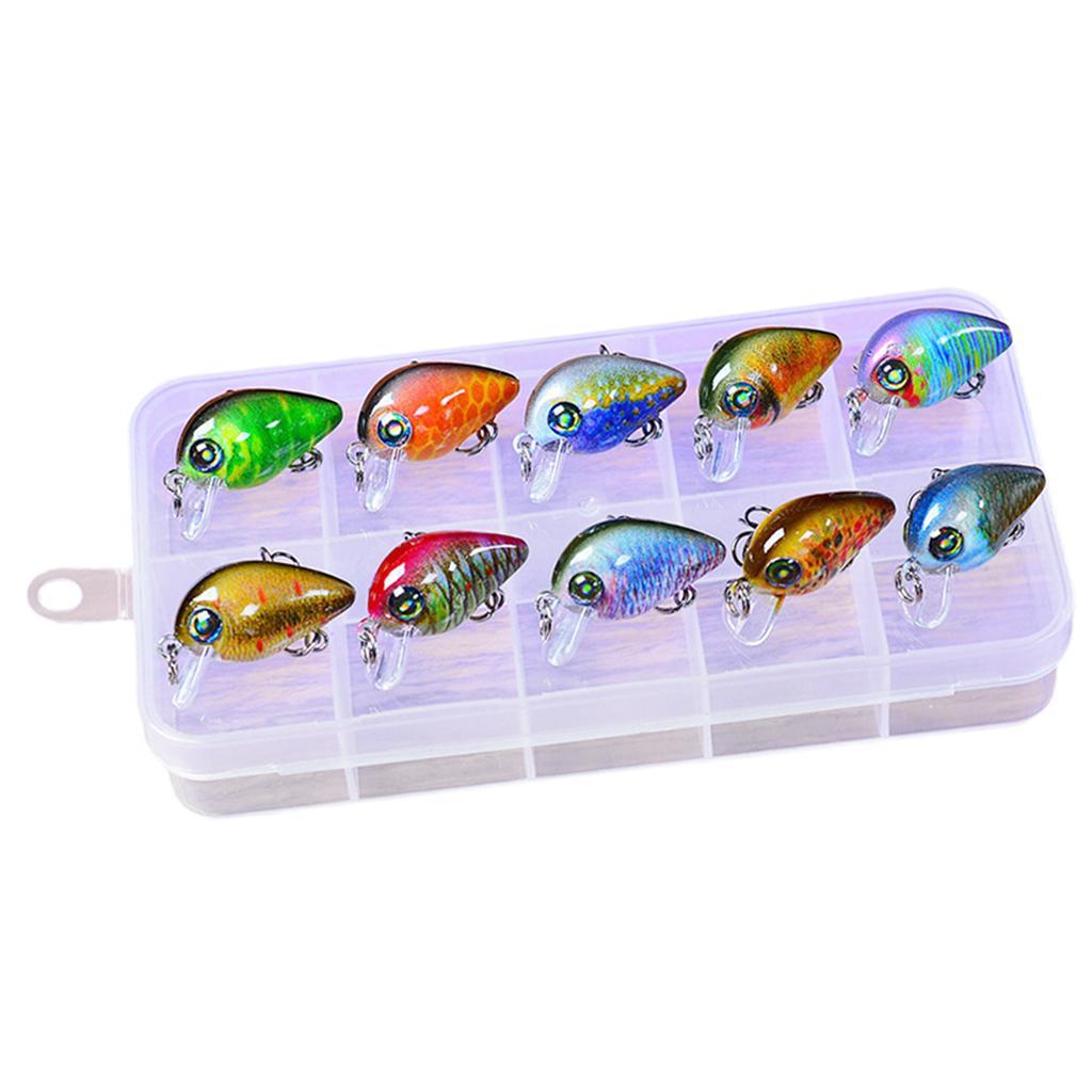 Floating Fishing Lures Hard Bait Micro Crankbait Bass Pike Minnow Baits Hook