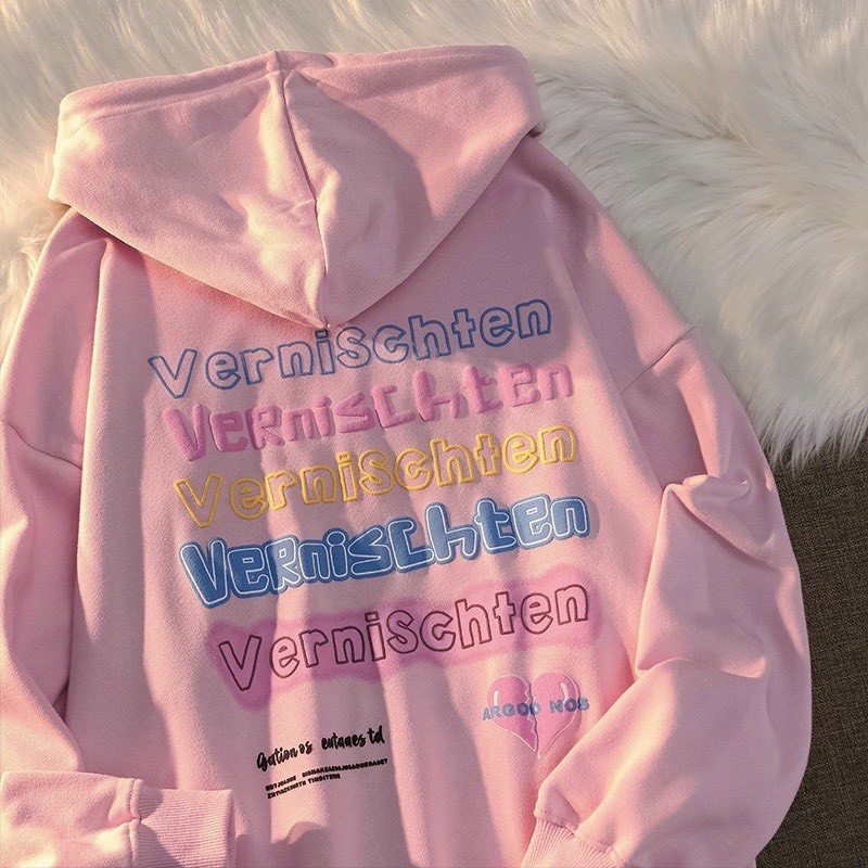 ÁO HOODIE - ÁO KHOÁC NỈ NGOẠI Dây full zip (Ảnh Thật) HOOIDE MỚI in trái tim nổi NÓN 2 LỚP CÙNG MÀU