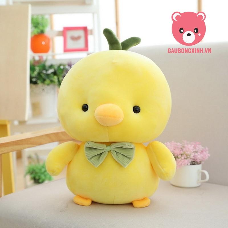 Gấu Bông Gà Vàng đeo nơ cute cao cấp đủ size, Quà tặng thú nhồi bông co giãn mềm mịn siêu dễ thương cho bé