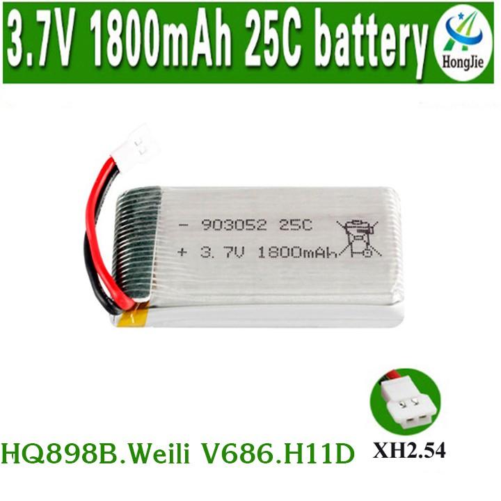 Pin Máy Bay Điều Khiển Dung Lượng Cao 3.7V 1800mAh 25C( Loại Nhỏ)