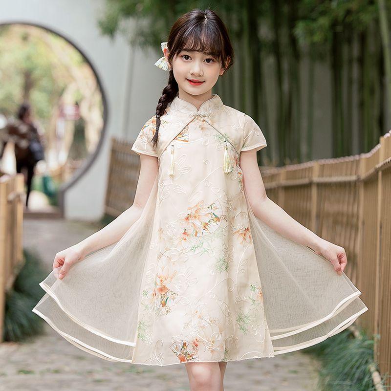 DONGSHOP Cô gái mùa hè váy 2023 phong cách phương Tây Trung Quốc cô gái Hanbok mùa hè sườn xám váy công chúa thời trang
