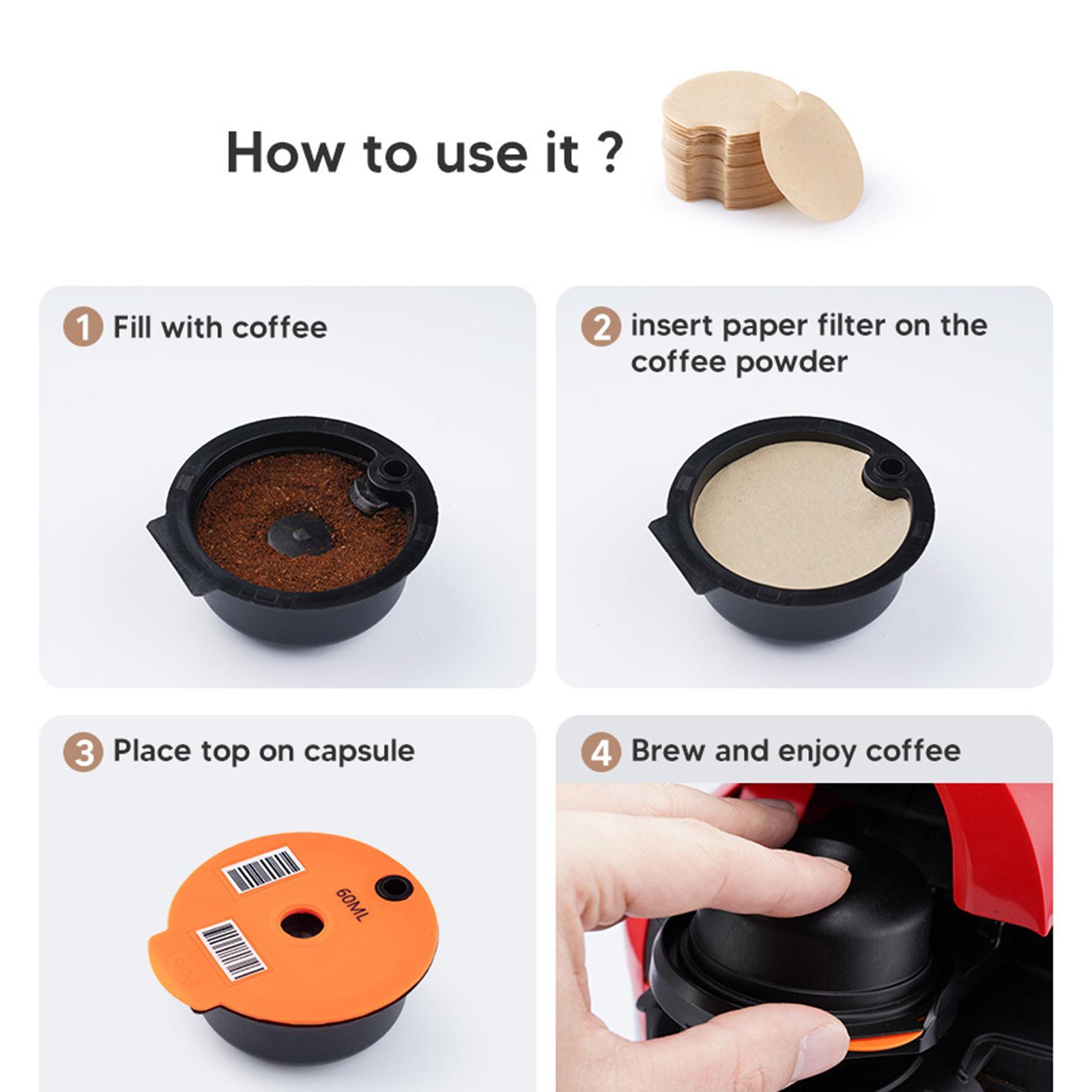 Set of 100 Coffee Filter Paper Coffee Machine Accessories for Bosch Capsule