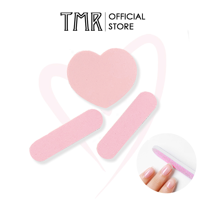 Dũa móng tay TMR Cute Mini - Trái Tim set, định hinh móng, dũa móng 2 mặt chất lượng cao