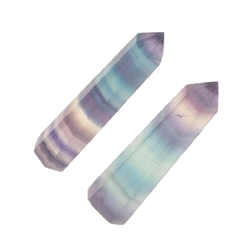 Natural Stone Hexagonal Crystal Column Colorful Fluorite Column Ornaments A