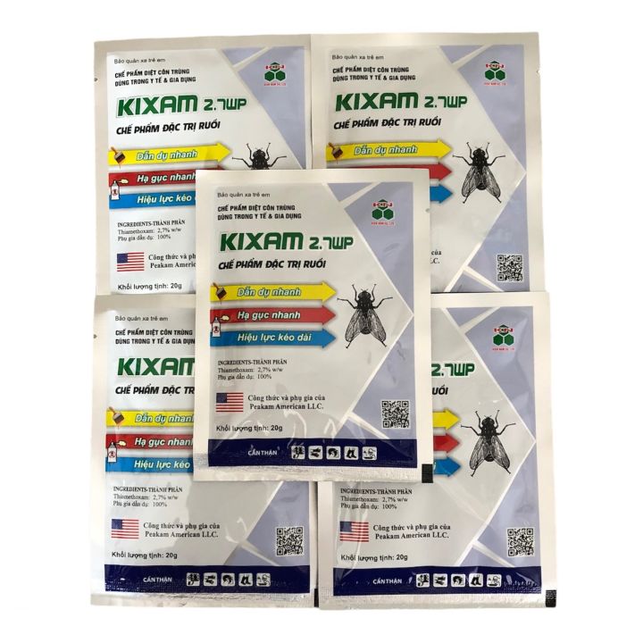 Combo 02 gói diệt ruồi KIXAM 2.7WP 20gr dành cho khu dân cư , trại gà, nhà hàng và các quán ăn