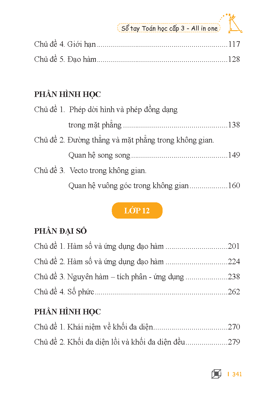 Sách - Sổ tay toán học cấp 3 - All in one