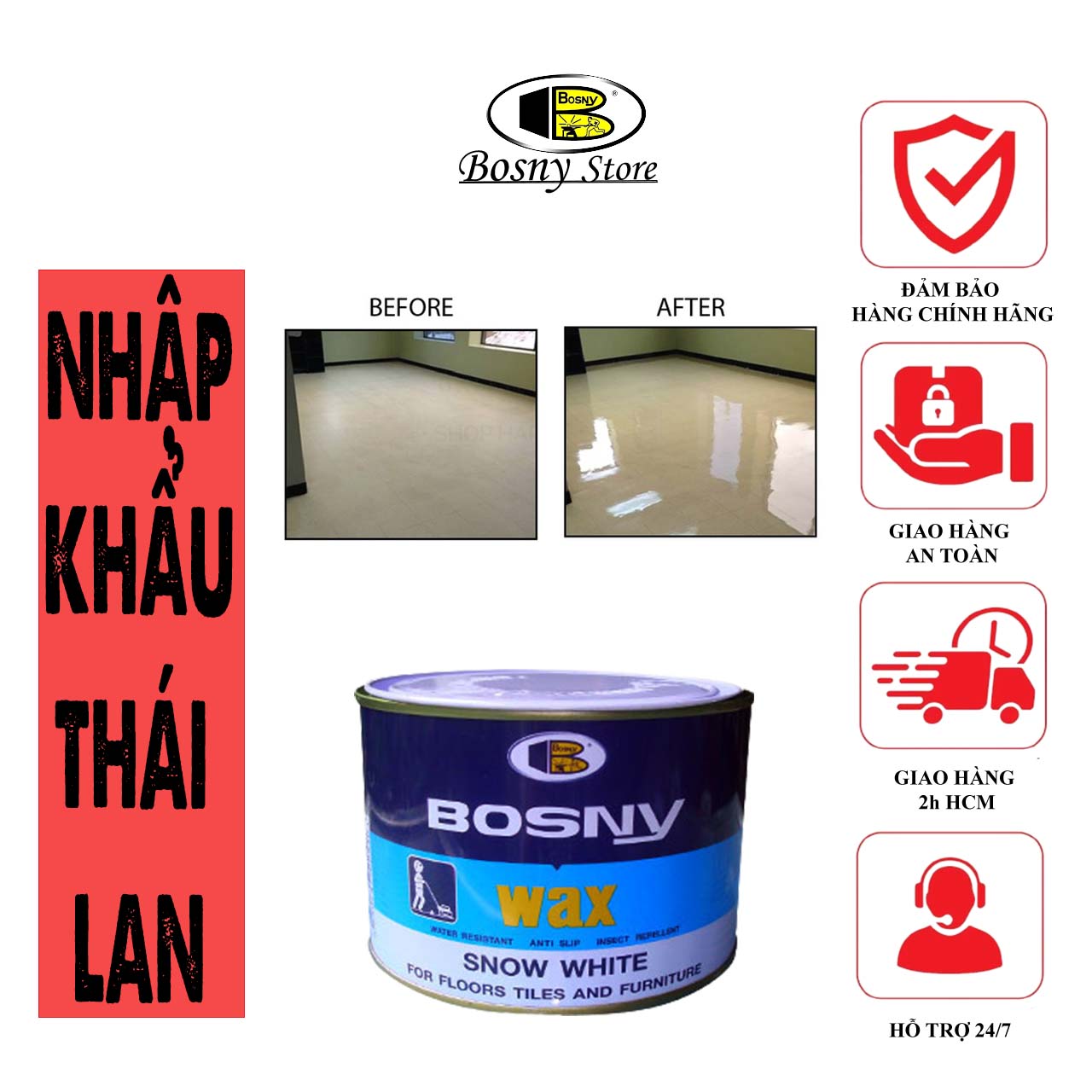 Bảo vệ sàn nhà và đồ nội thất với sáp lót sàn và đồ Snow White Floor Wax