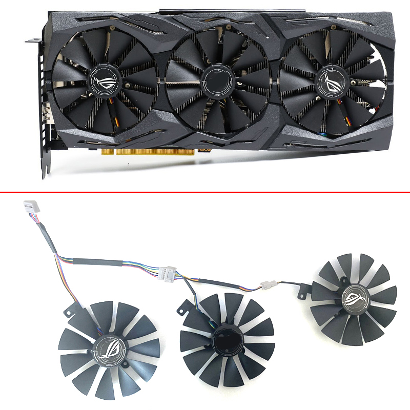3PCS 87MM 7PIN T129215SL RTX 2060 GPU Fan For ASUS ROG-STRIX-RTX 2060 2070-O8G-GAMING RTX2060 RTX 2070 Graphics Video