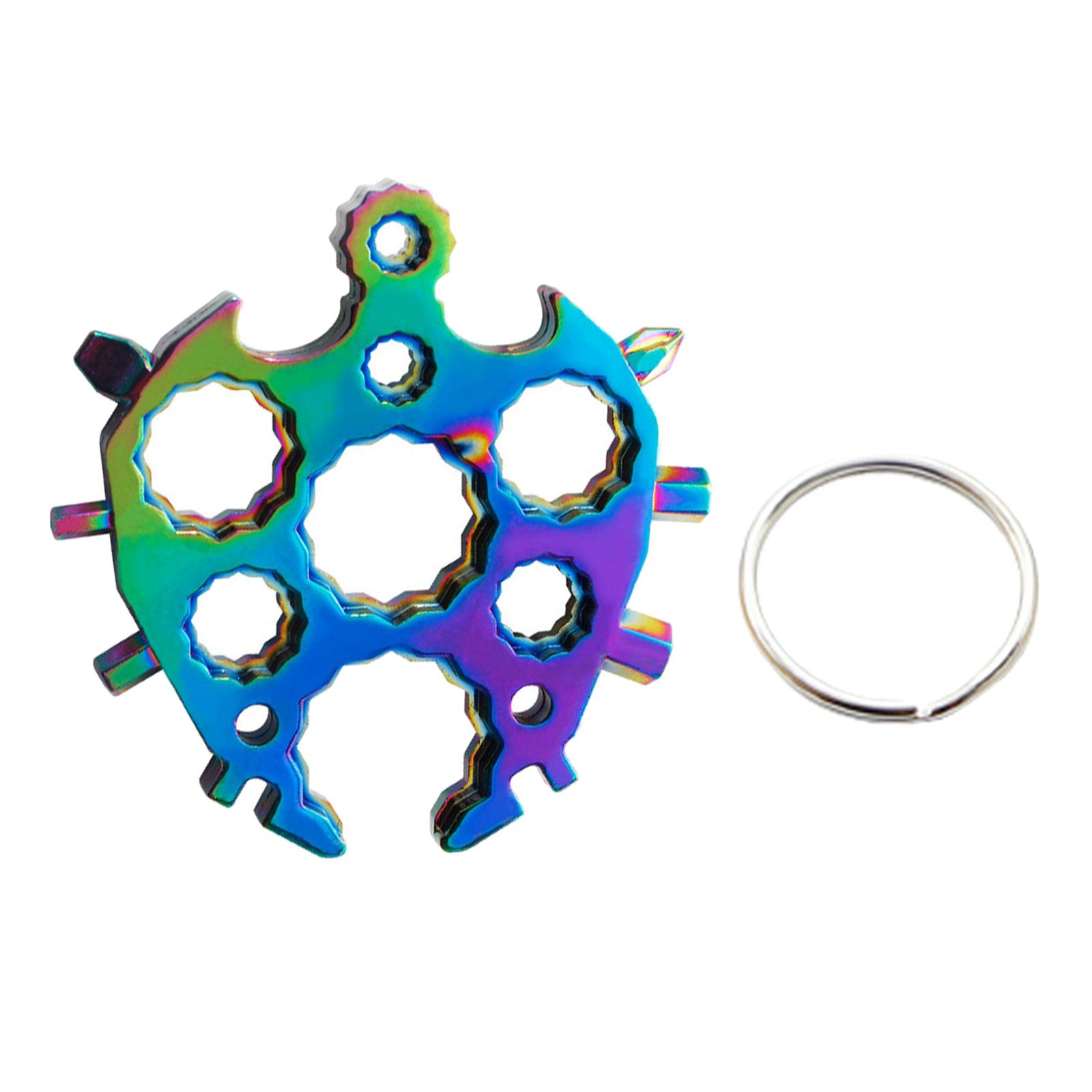 20 In 1 Multi Tool Portable Snowflake Key Chain Screwdriver Colored