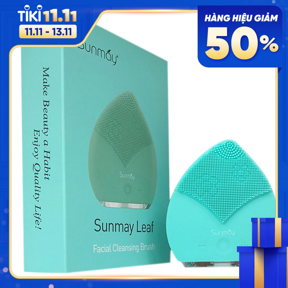 Máy rửa mặt Sunmay Luxury Leaf - Tiffany Blue