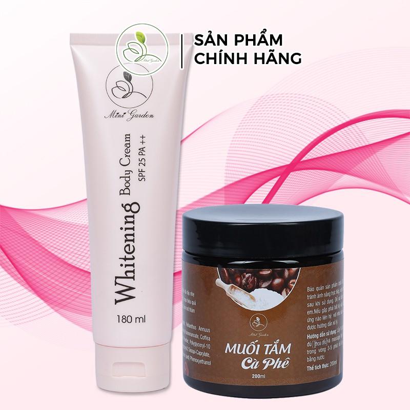 Bộ Chăm Sóc Trắng Da Minigarden (Kem Body Cream SPF 25 PA ++ 180ml + Muối Tắm Cafe 200 gram) 