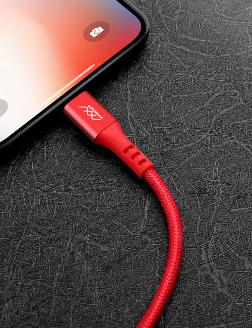 CÁP SẠC NHANH INNOSTYLE DURAFLEX 18W USB-C TO LIGHTNING 1.5M MFI IPHONE/IPAD/IPOD RED - Hàng Nhập Khẩu