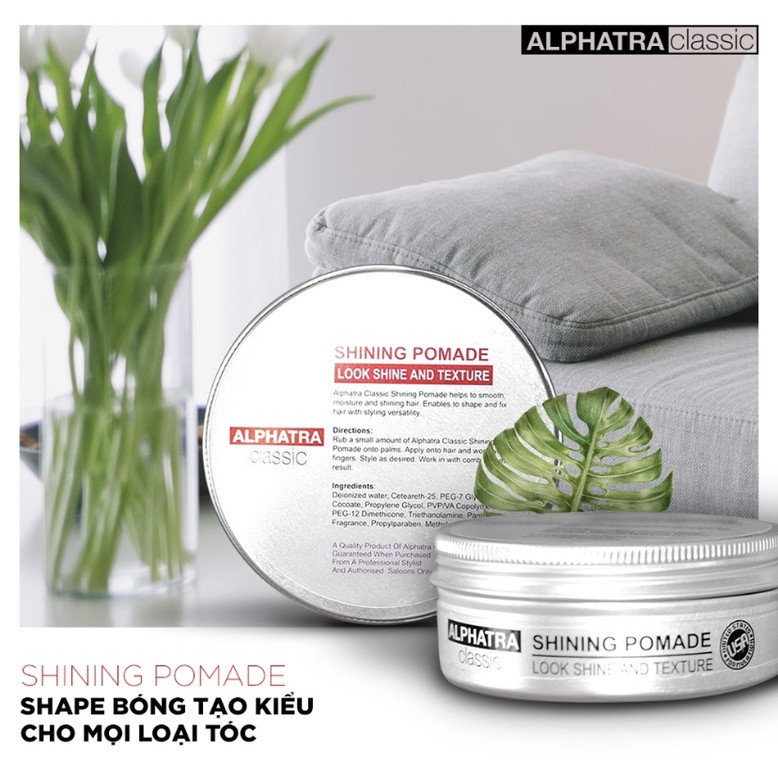 Shape bóng tạo kiểu cho mọi loại tóc - Shining Pomade - Alphatra Classic