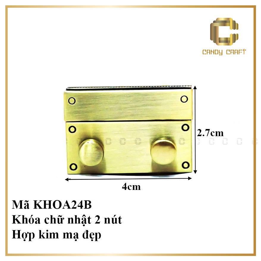 Khóa chữ nhật 2 nút 4cm