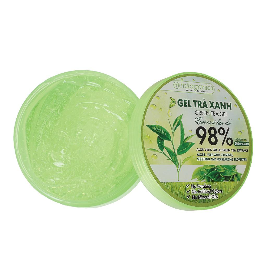 Combo 2 Gel Trà Xanh Ngăn Ngừa Mụn &amp; Làm Mềm Da Từ Tinh Dầu Trà Xanh Tự Nhiên MILAGANICS 300ml/ Hũ