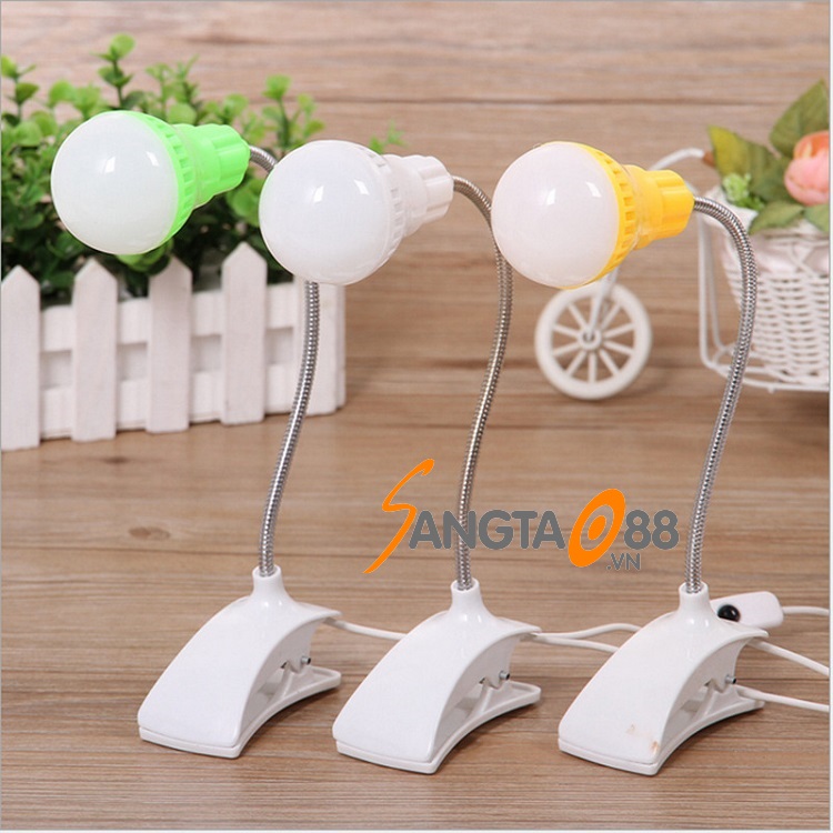 Đèn led mini để bàn học sáng trắng cắm USB, thân uốn dẻo điều chỉnh hướng đa năng (Tặng 2 nút kẹp dây điện cao su- giao màu ngẫu nhiên)