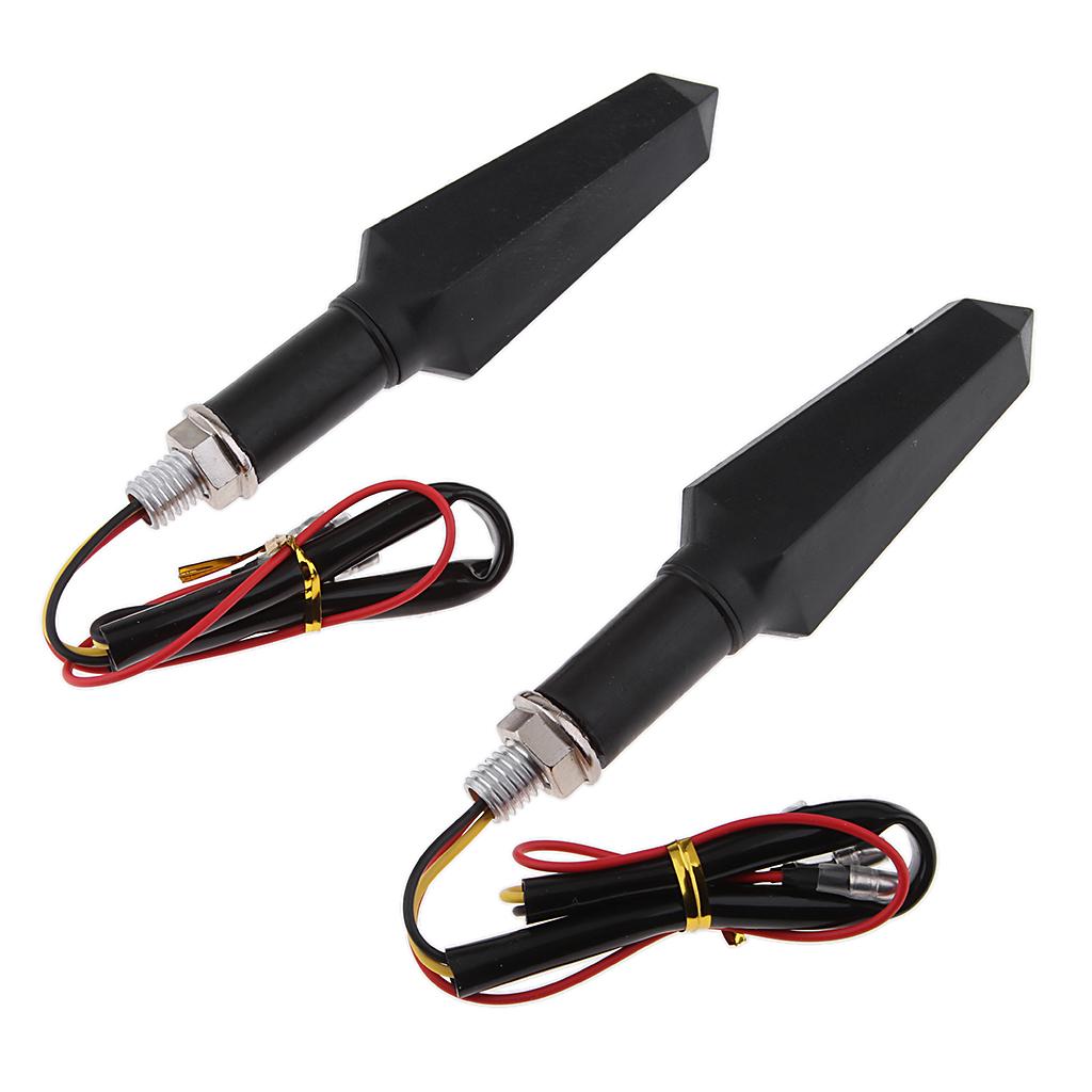 Pair Universal Motorcycle LED Amber Turn Signal Light Indicator Blinker Lamp