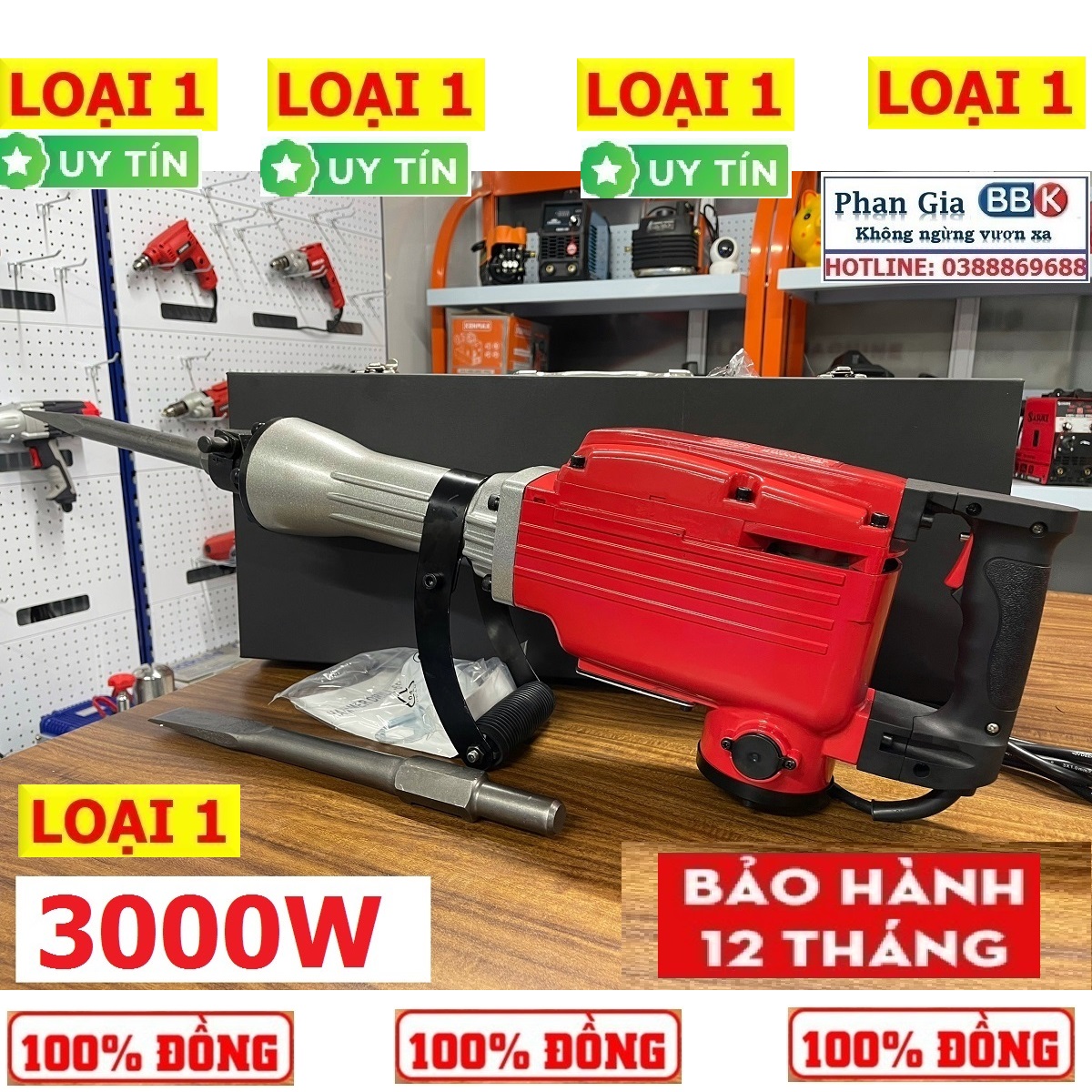 Máy đục bê tông SUSANO 30 ly DK-65c Tặng 2 mũi đục 2022 New 100% siêu khoẻ