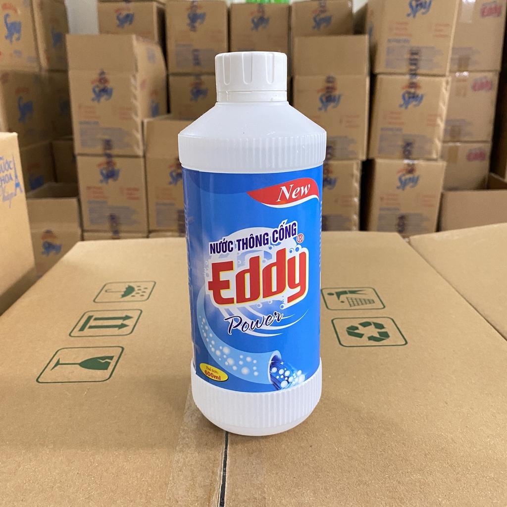 Nước thông cống EDDY 600ml phân hủy cặn bã rêu rác trong nhà tắm, lavabo