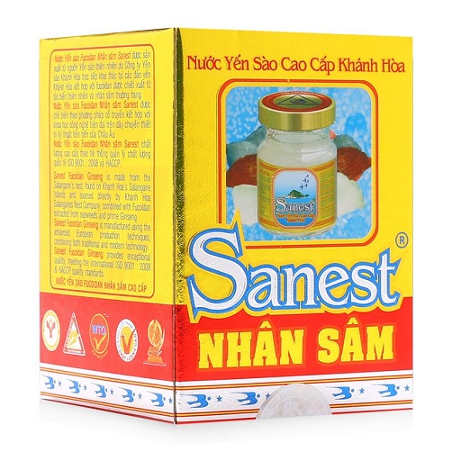 Combo 4 Hũ Nước Yến Sào Sanest Nhân Sâm Fucoidan (70ml x 4 hũ)