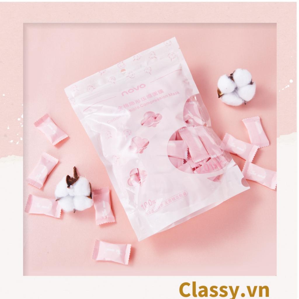 Khăn giấy nén Classy , mặt nạ nén chất liệu Cotton, bỏ túi du lịch tiện lợi THE MASK PK952