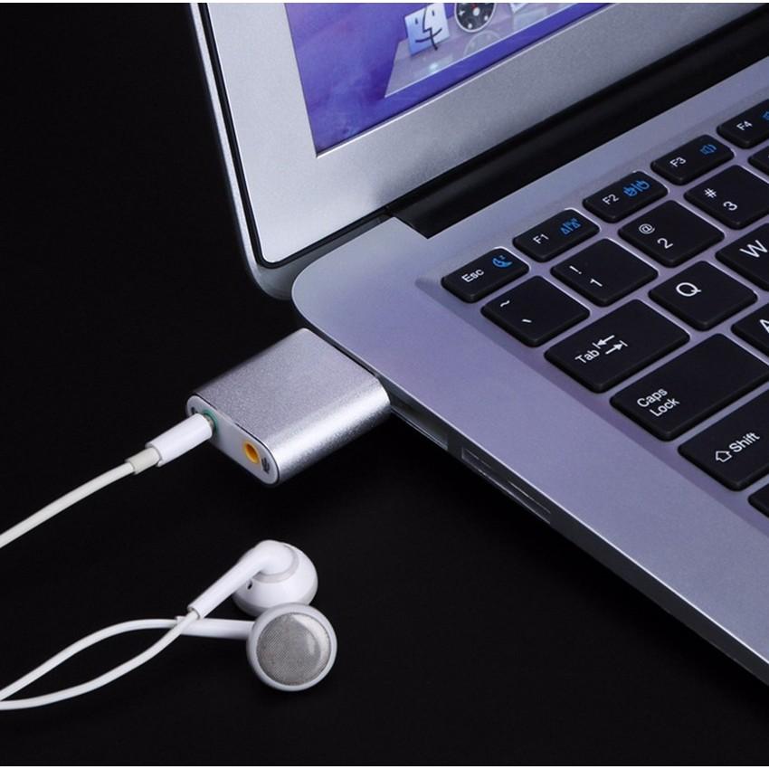 Đầu USB Sound 7.1 card âm thanh 3D vỏ nhôm cao cấp