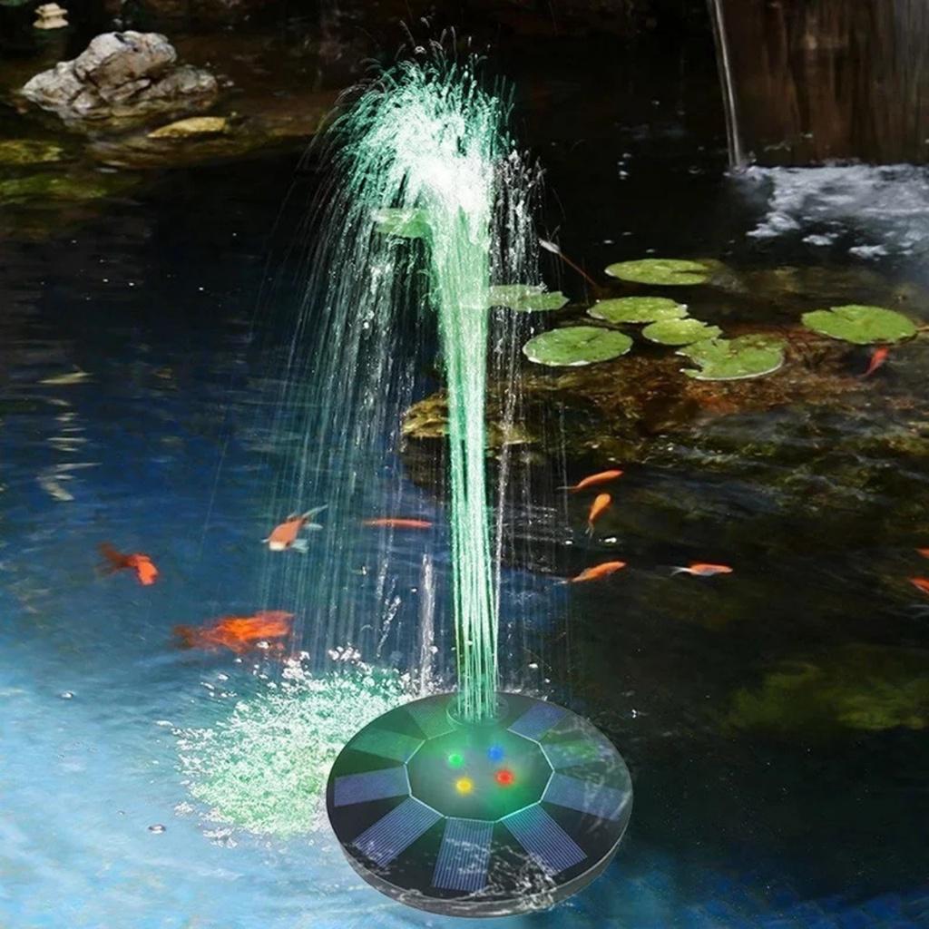 Đài Phun Nước Trình Diễn Ánh Sáng Sân Vườn Solar Sparkling In Night