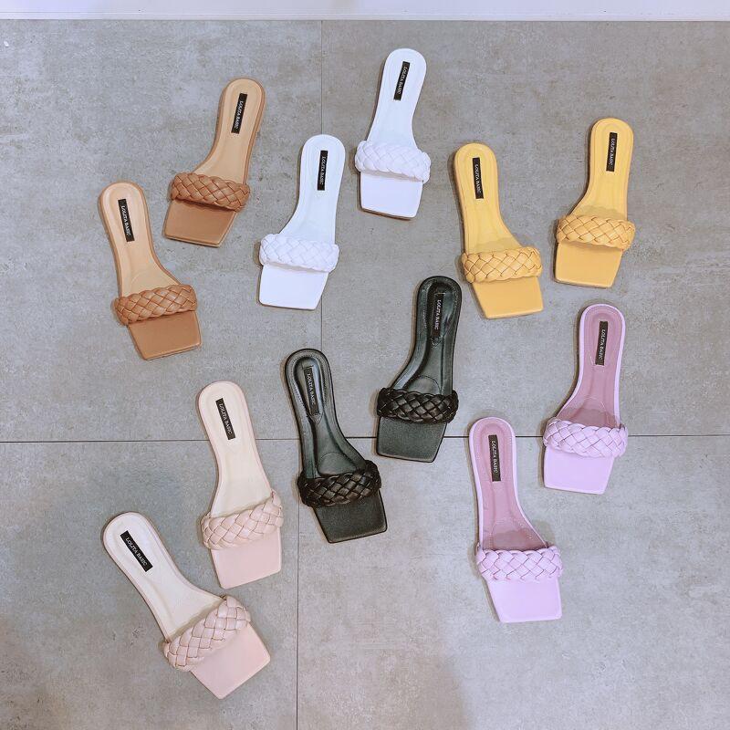 Dép quai ngang thắt bính đế bệt