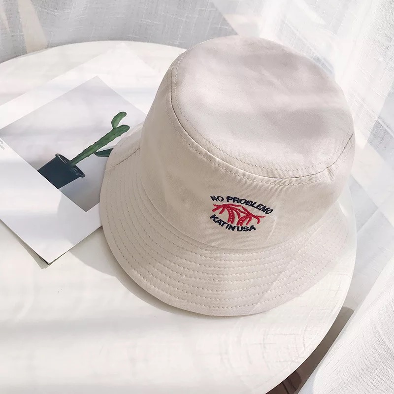 Nón bucket cây dừa - Mũ bucket unisex thêu chữ