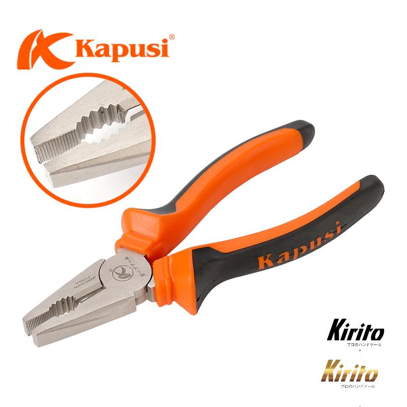 Kìm Điện Niken Kapusi Japan 7 Inch (175mm) – Chất Liệu Thép CR-V, Tay Cầm Bọc Nhựa Cao Cấp – Mã K8022