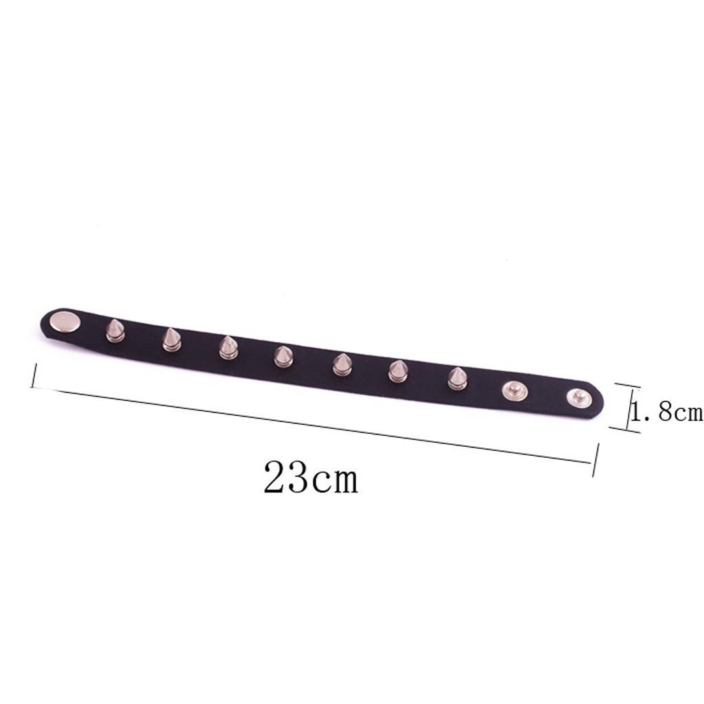 Punk Rock Rivet Stud Leather Bangle Bracelet Wristband Cuff Women Men