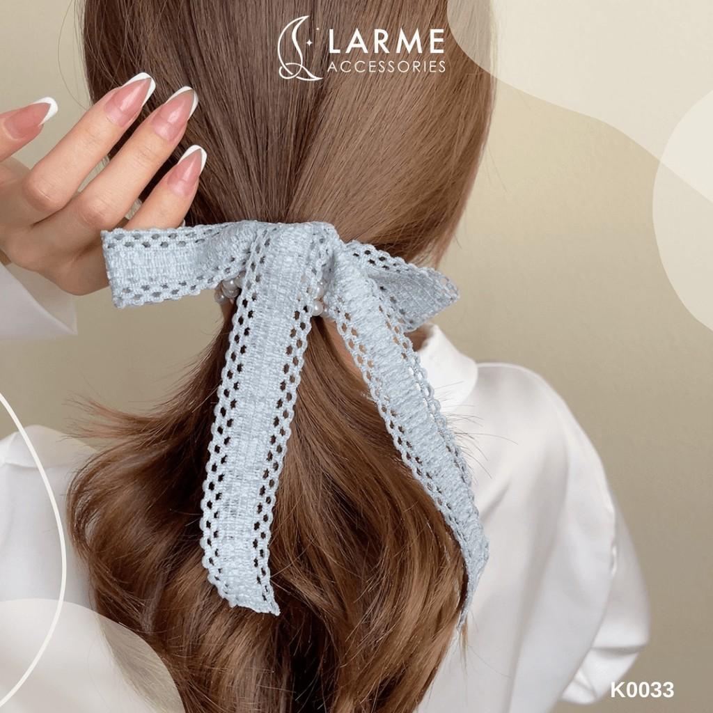 Dây cột tóc, dây buộc tóc nơ tiểu thư Hàn Quốc Larme accessories - K0033